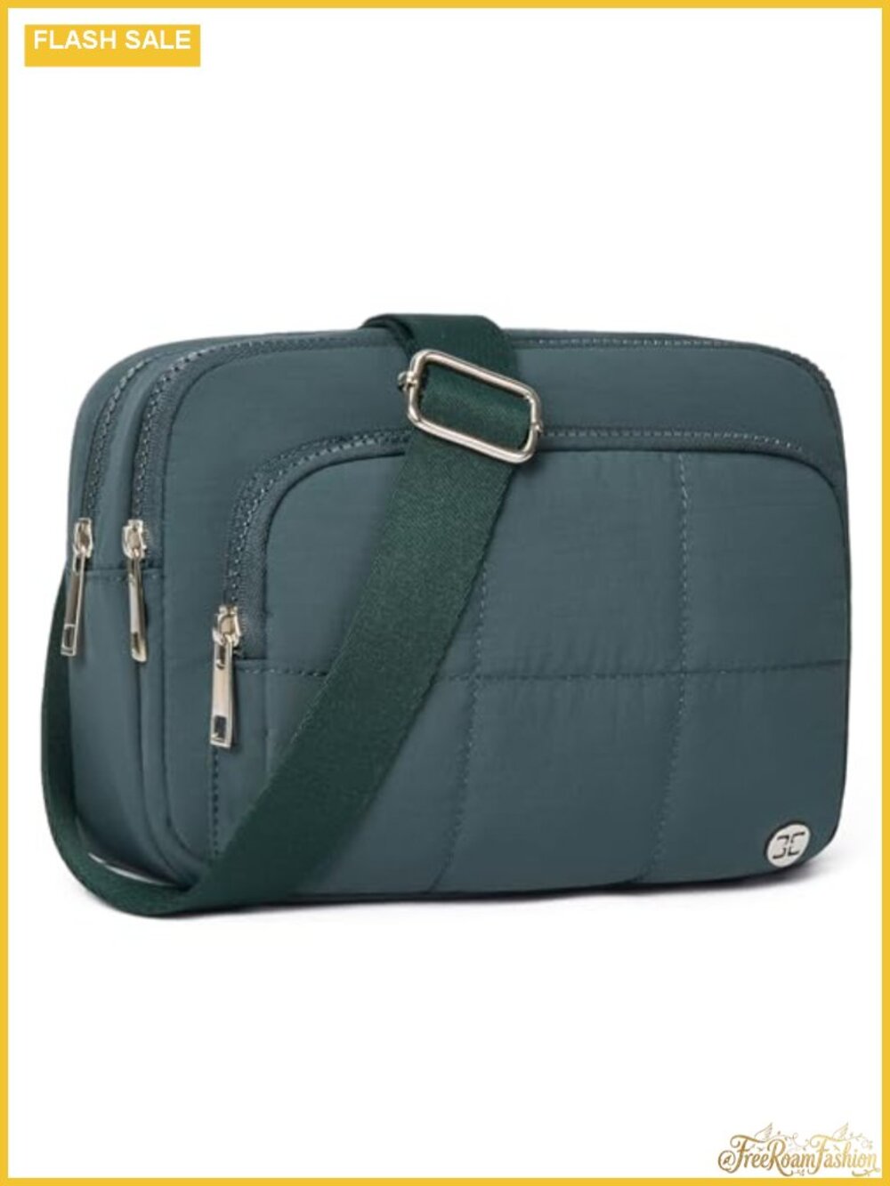 3-Zip Crossbody Bag Anti Theft RFID Quilted Women's Purse